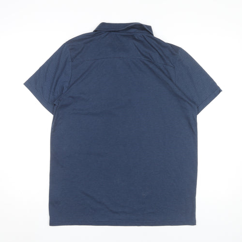 Tog Twenty Four Men’s Blue Striped Polo Shirt Size M Regular Fit