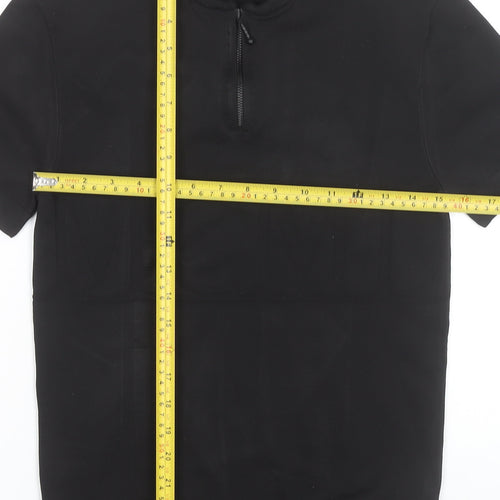 River Island Men’s Black Short Sleeve Zip T-Shirt Size S