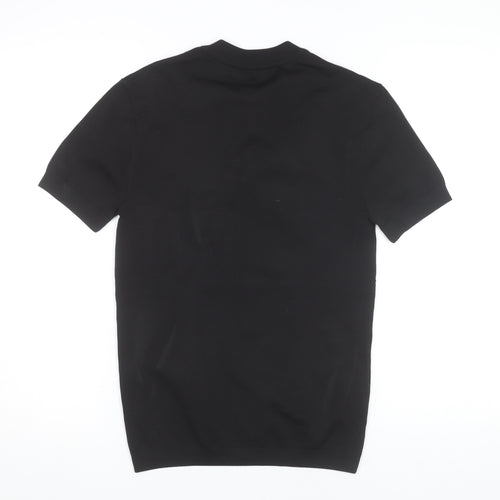 River Island Men’s Black Short Sleeve Zip T-Shirt Size S