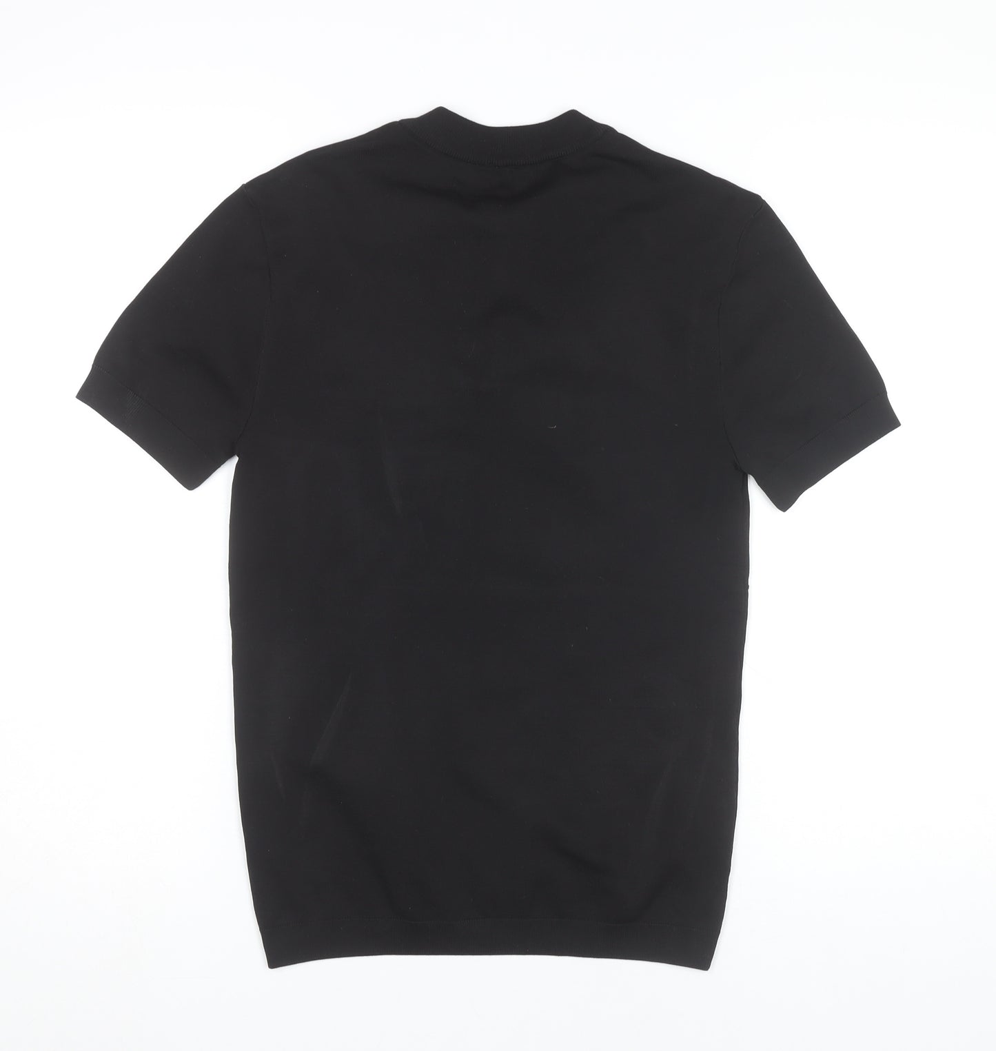 River Island Men’s Black Short Sleeve Zip T-Shirt Size S