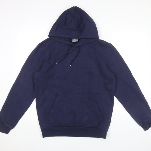 Puma Men’s Blue Pullover Hoodie Small Logo Hooded Sweatshirt