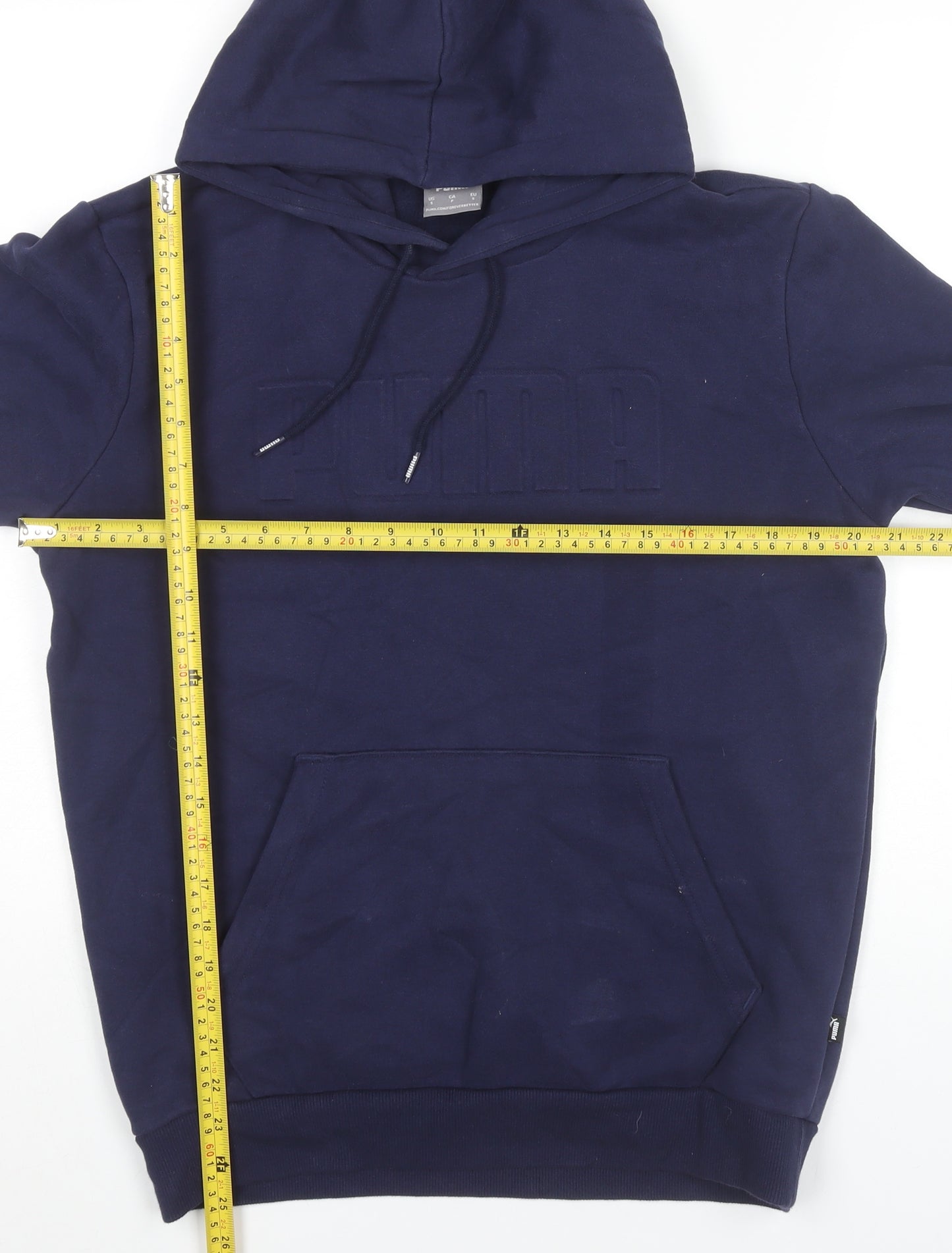 Puma Men’s Blue Pullover Hoodie Small Logo Hooded Sweatshirt