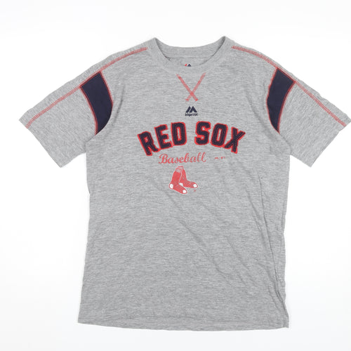 Majestic Men’s Grey Red Sox Baseball Graphic T-Shirt L