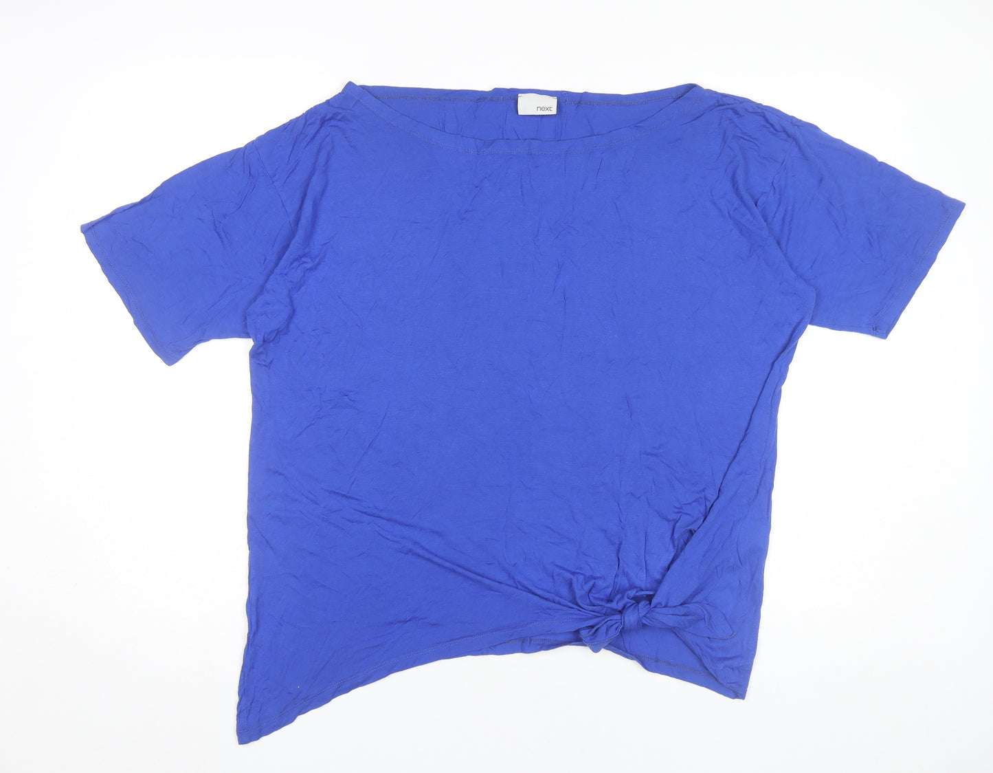 Next Women’s Blue Size 10 Boat Neck Short Sleeve Tie Hem T-Shirt