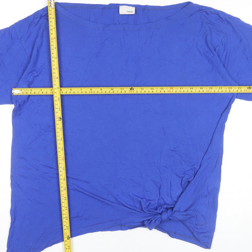 Next Women’s Blue Size 10 Boat Neck Short Sleeve Tie Hem T-Shirt