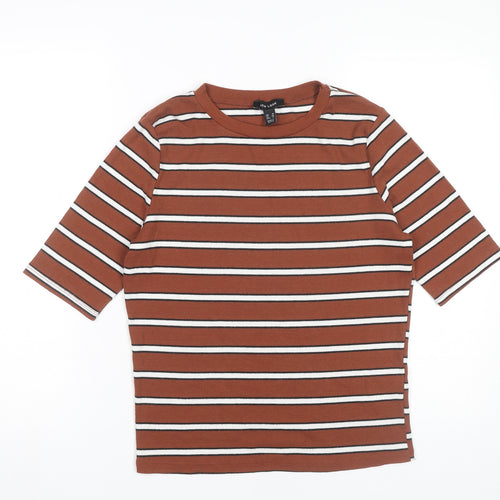 New Look Womens Brown Striped 3/4 Sleeve T-Shirt Size 18