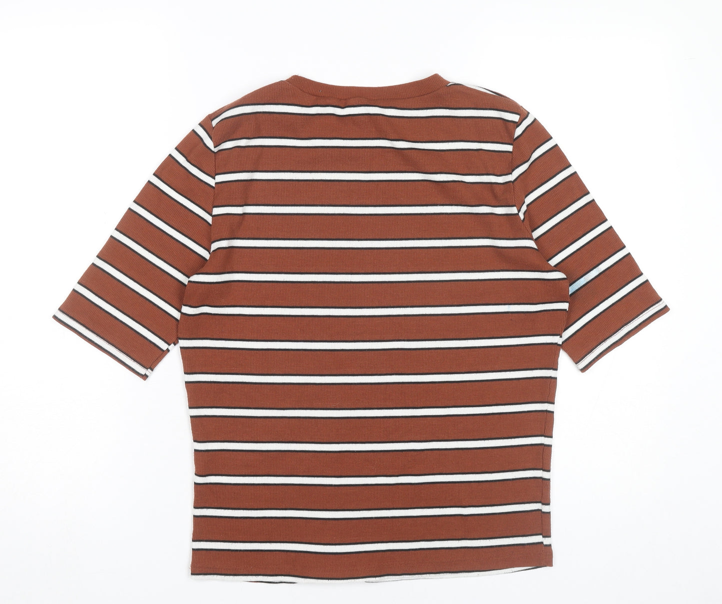 New Look Womens Brown Striped 3/4 Sleeve T-Shirt Size 18