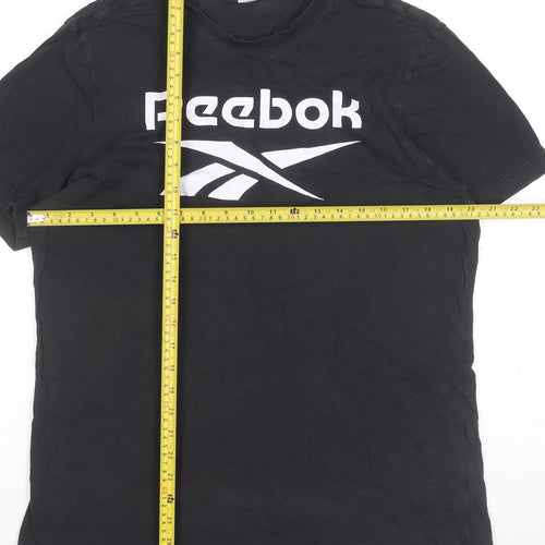 Reebok Men's Black Short Sleeve Crew Neck Cotton Sports T-Shirt L