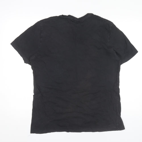 Reebok Men's Black Short Sleeve Crew Neck Cotton Sports T-Shirt L