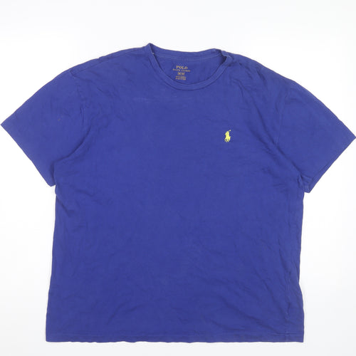 Ralph Lauren Men’s Blue Cotton Crew Neck Embroidered Logo T-Shirt M