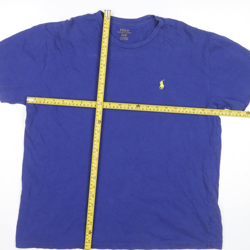 Ralph Lauren Men’s Blue Cotton Crew Neck Embroidered Logo T-Shirt M