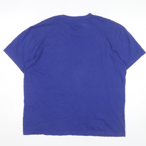 Ralph Lauren Men’s Blue Cotton Crew Neck Embroidered Logo T-Shirt M