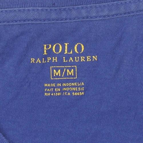 Ralph Lauren Men’s Blue Cotton Crew Neck Embroidered Logo T-Shirt M