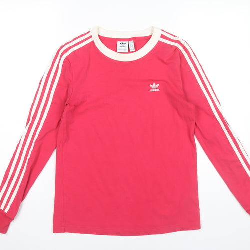 Adidas Womens Pink Long Sleeve Jersey T-Shirt Size 8