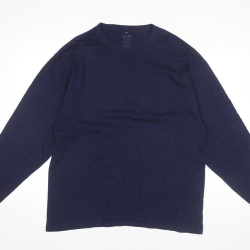 Champion Men’s Blue XL Long Sleeve Crew Neck Cotton T-Shirt