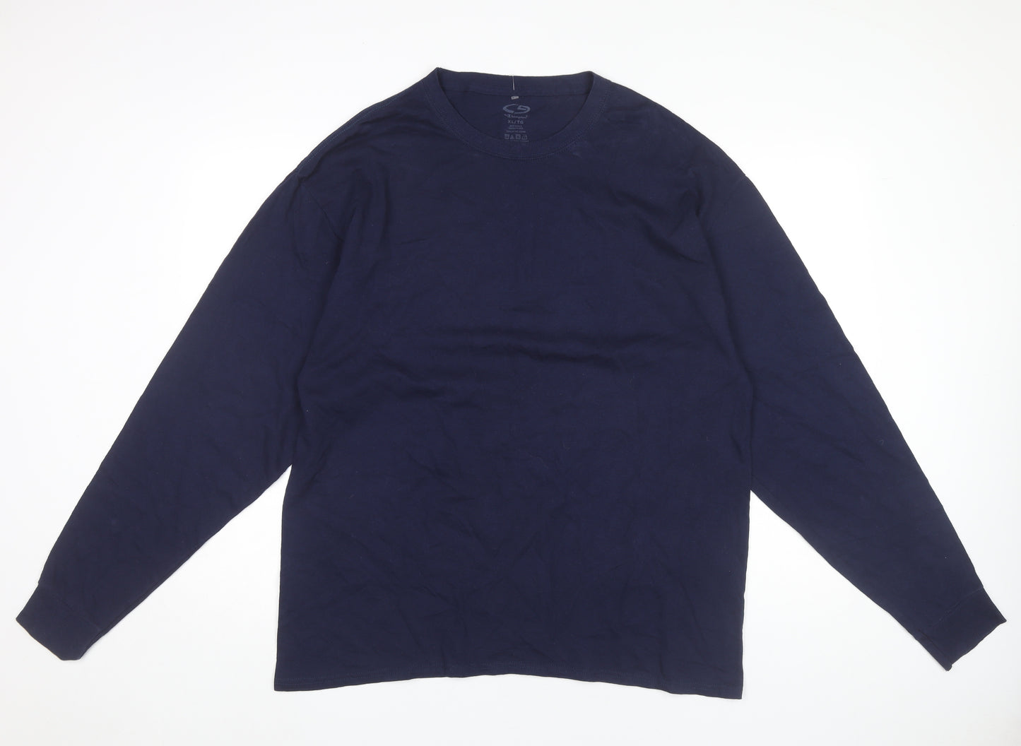 Champion Men’s Blue XL Long Sleeve Crew Neck Cotton T-Shirt