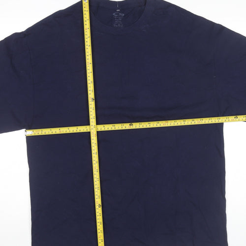Champion Men’s Blue XL Long Sleeve Crew Neck Cotton T-Shirt