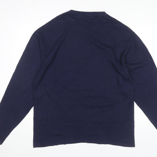 Champion Men’s Blue XL Long Sleeve Crew Neck Cotton T-Shirt