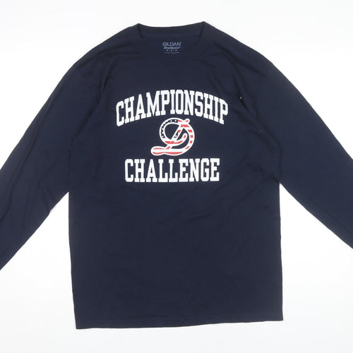Gildan Men’s Blue Long Sleeve Championship Challenge T-Shirt Size M