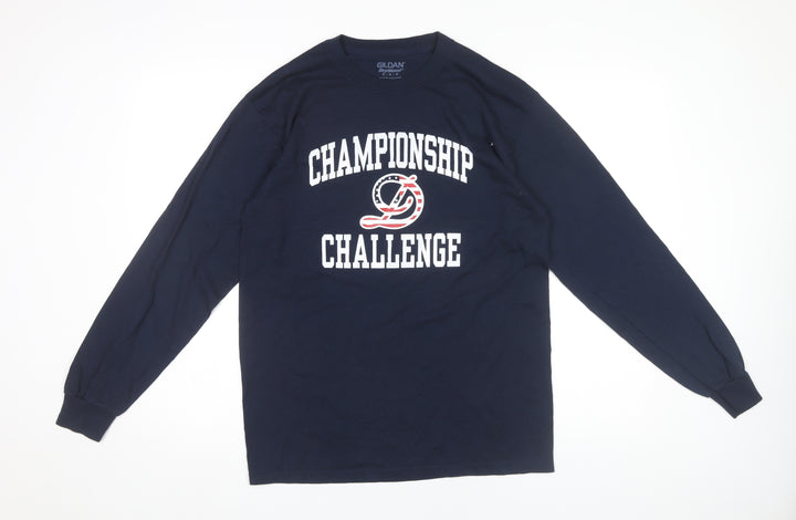 Gildan Men’s Blue Long Sleeve Championship Challenge T-Shirt Size M