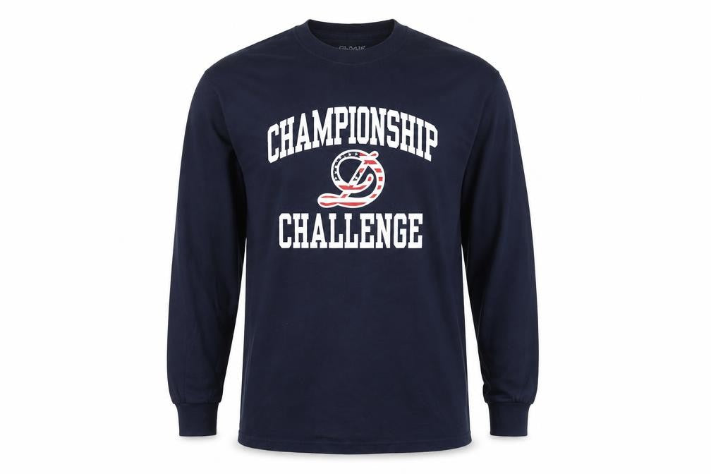Gildan Men’s Blue Long Sleeve Championship Challenge T-Shirt Size M