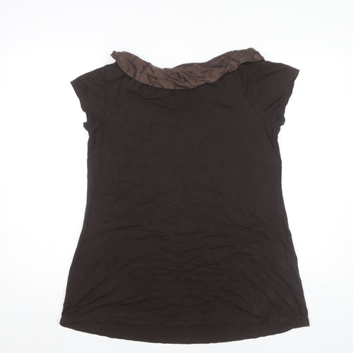Next Maternity Womens Brown Size 14 Tunic Blouse Cowl Neck Stretch