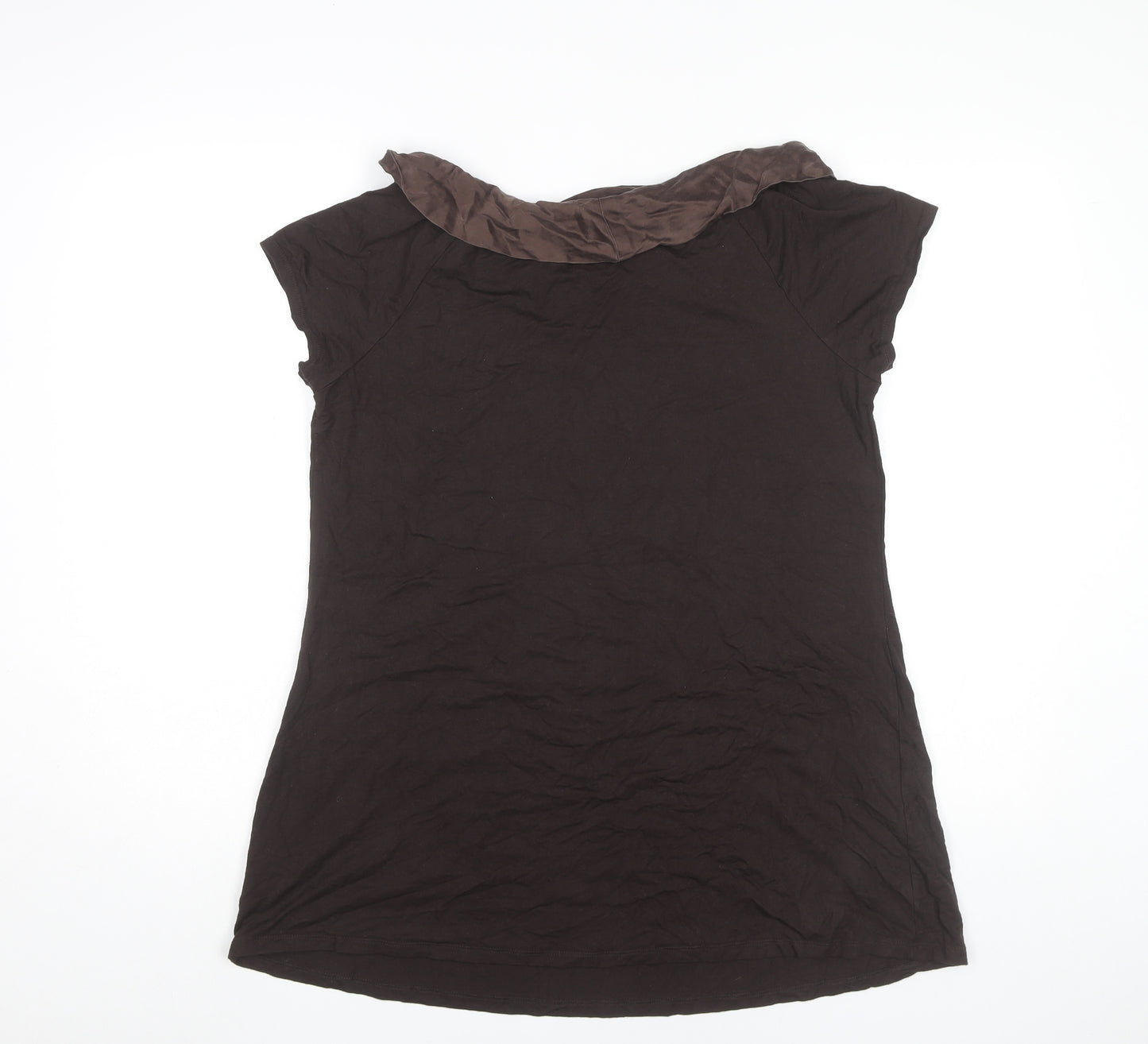 Next Maternity Womens Brown Size 14 Tunic Blouse Cowl Neck Stretch