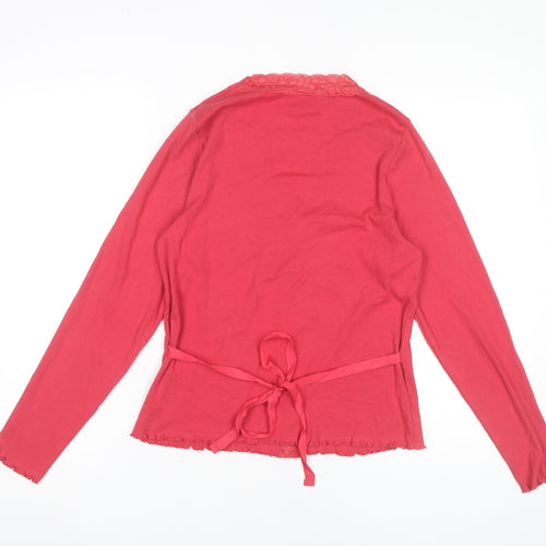Lavender Hill Women’s Red Wrap Blouse UK 14 Long Sleeve Cotton