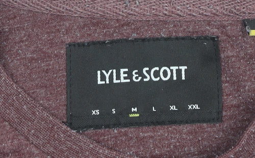 Lyle & Scott Men’s Red Crew Neck Embroidered Logo T-Shirt Size M