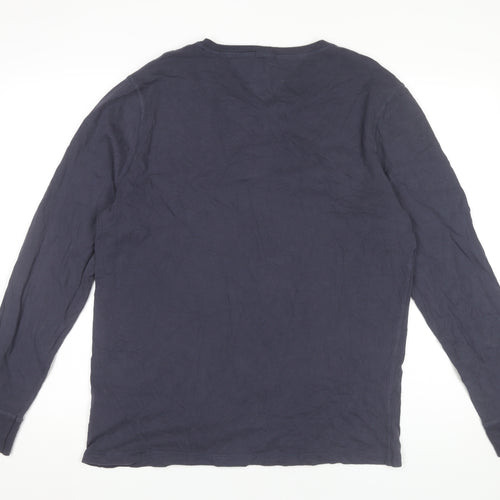 Hilfiger Denim Men's Blue Long Sleeve Graphic T-Shirt Size L