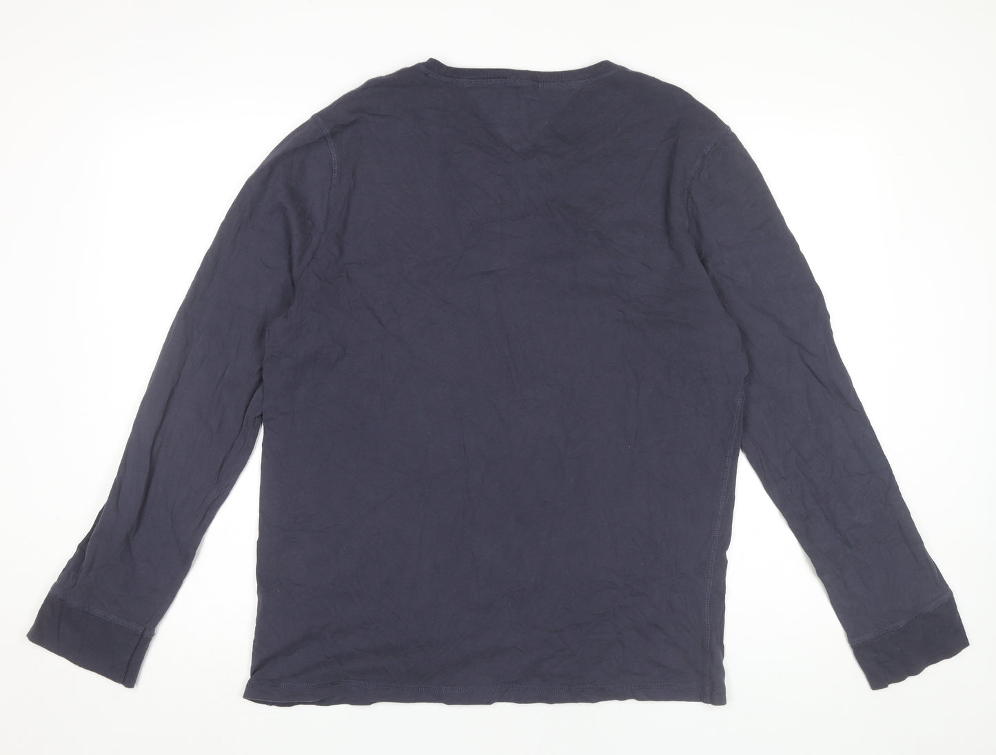 Hilfiger Denim Men's Blue Long Sleeve Graphic T-Shirt Size L