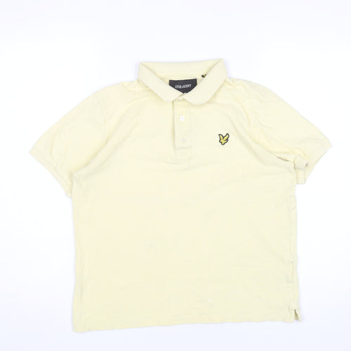 Lyle & Scott Men’s Yellow Cotton Polo Shirt L Short Sleeve Casual