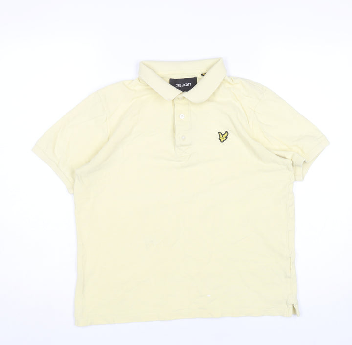 Lyle & Scott Men’s Yellow Cotton Polo Shirt L Short Sleeve Casual