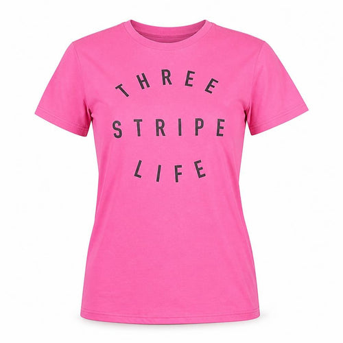 Adidas Womens Pink L T-Shirt Crew Neck Short Sleeve Sports Tee