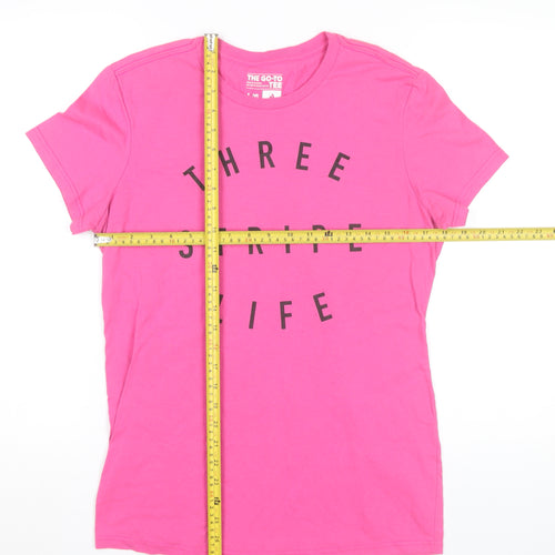 Adidas Womens Pink L T-Shirt Crew Neck Short Sleeve Sports Tee