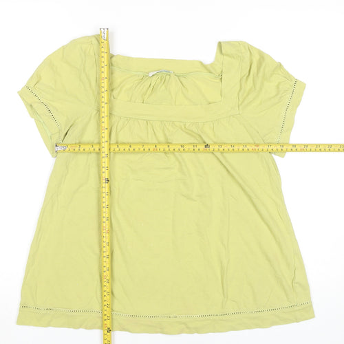 Marks and Spencer Women Green Cotton Tunic Blouse UK 16