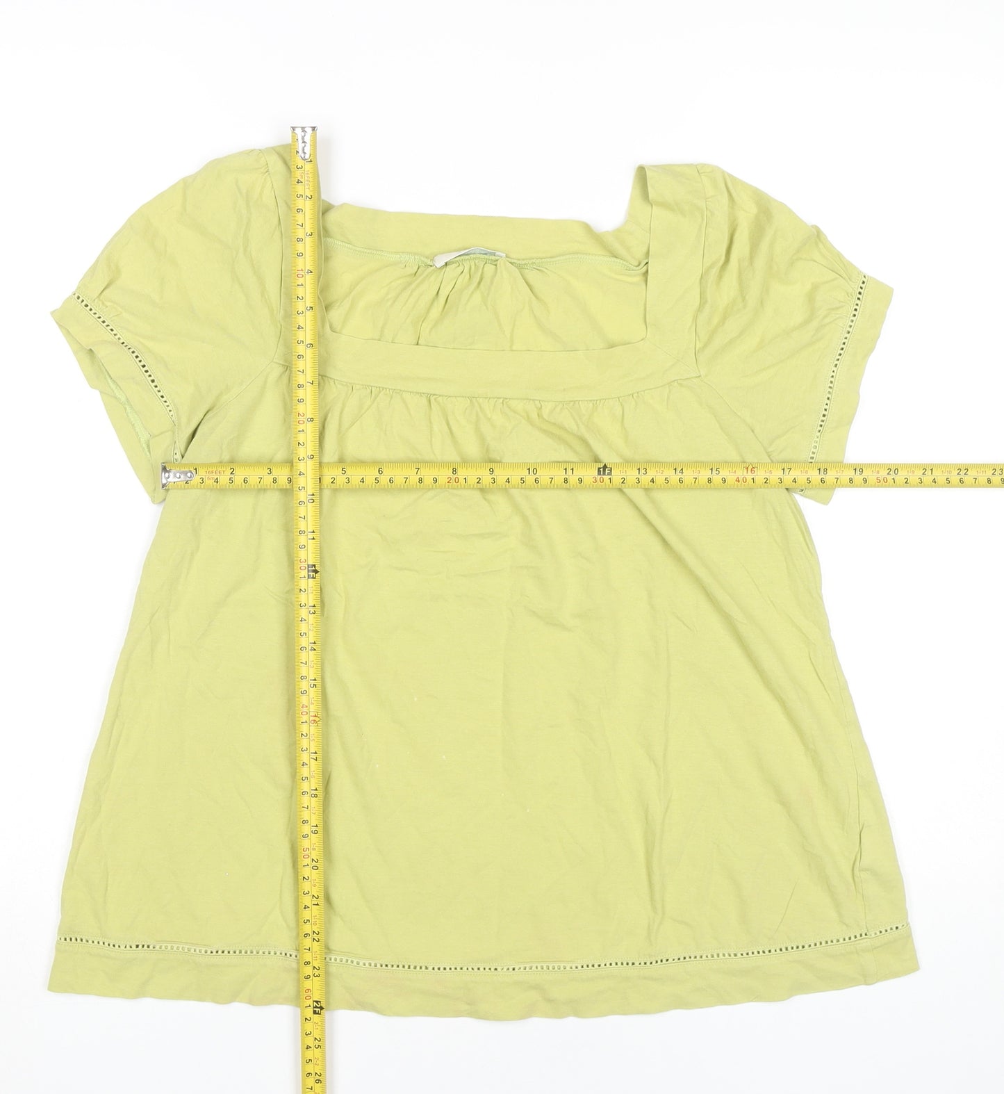 Marks and Spencer Women Green Cotton Tunic Blouse UK 16