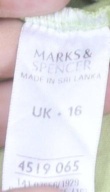 Marks and Spencer Women Green Cotton Tunic Blouse UK 16