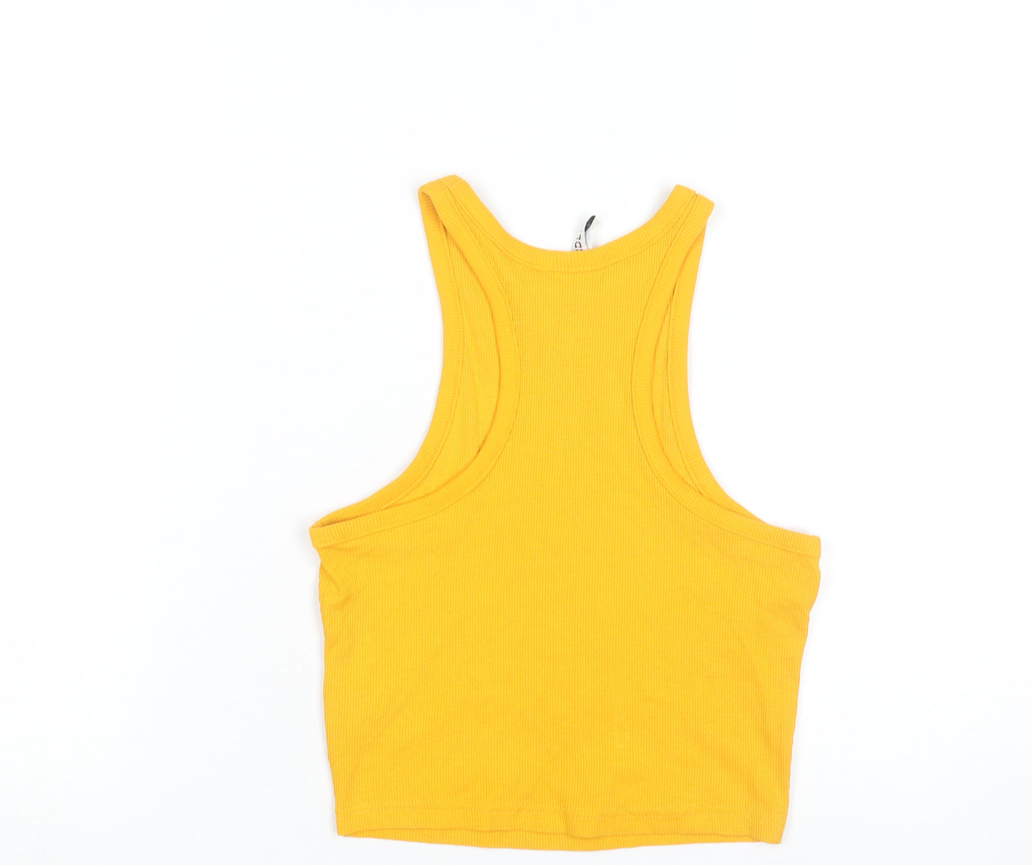 H&M Divided Womens Yellow Basic Tank Top Size 8 Slim Fit