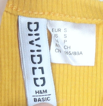 H&M Divided Womens Yellow Basic Tank Top Size 8 Slim Fit