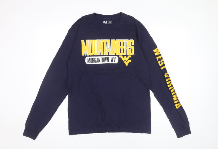 Russell Unisex Blue Long Sleeve University T-Shirt M