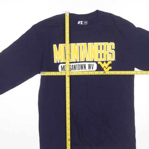 Russell Unisex Blue Long Sleeve University T-Shirt M