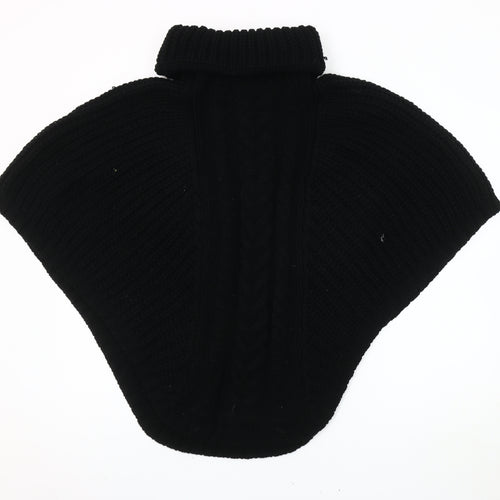 Accessorize Women’s Black Knit Cape Roll Neck Jumper S Wool Blend