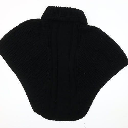Accessorize Women’s Black Knit Cape Roll Neck Jumper S Wool Blend