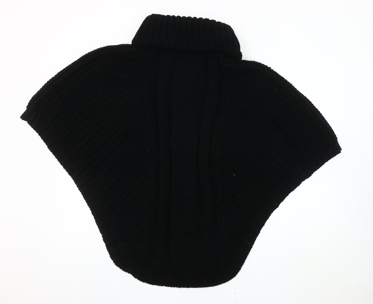 Accessorize Women’s Black Knit Cape Roll Neck Jumper S Wool Blend