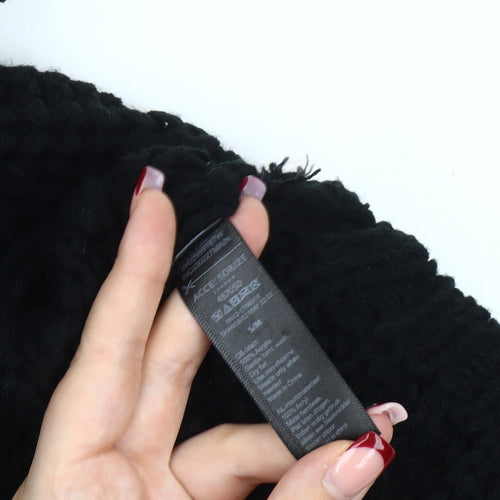 Accessorize Women’s Black Knit Cape Roll Neck Jumper S Wool Blend