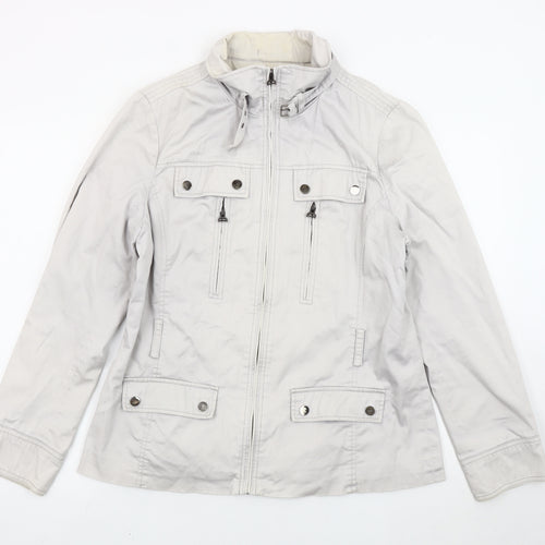 Zara Women Beige XL Basic Jacket Cotton Blend Casual Travel