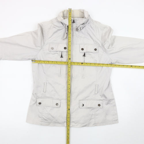 Zara Women Beige XL Basic Jacket Cotton Blend Casual Travel