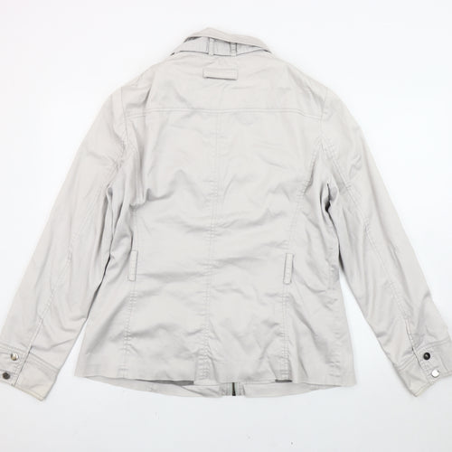 Zara Women Beige XL Basic Jacket Cotton Blend Casual Travel