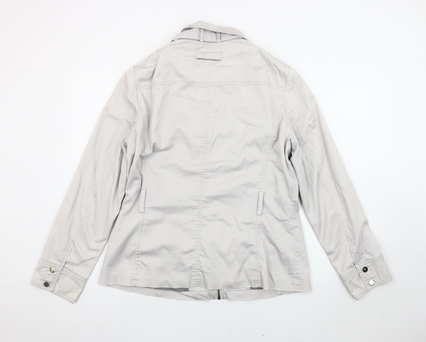 Zara Women Beige XL Basic Jacket Cotton Blend Casual Travel